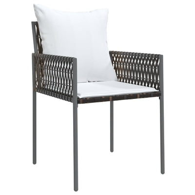 Garden Chairs with Cushions 2 pcs Brown 54x61x83 cm Poly Rattan Payday Deals