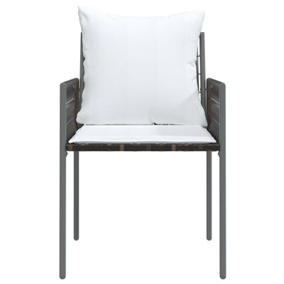 Garden Chairs with Cushions 2 pcs Brown 54x61x83 cm Poly Rattan Payday Deals
