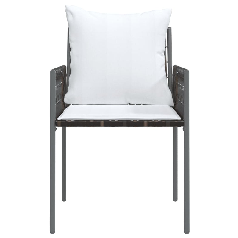 Garden Chairs with Cushions 2 pcs Brown 54x61x83 cm Poly Rattan Payday Deals