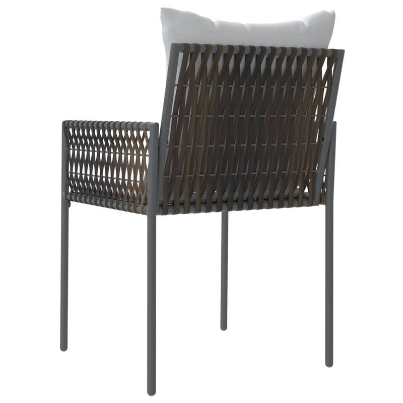 Garden Chairs with Cushions 2 pcs Brown 54x61x83 cm Poly Rattan Payday Deals