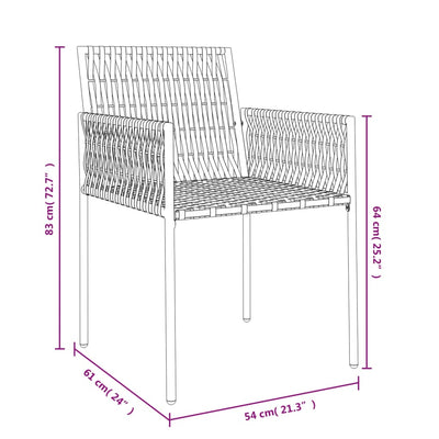 Garden Chairs with Cushions 2 pcs Brown 54x61x83 cm Poly Rattan Payday Deals