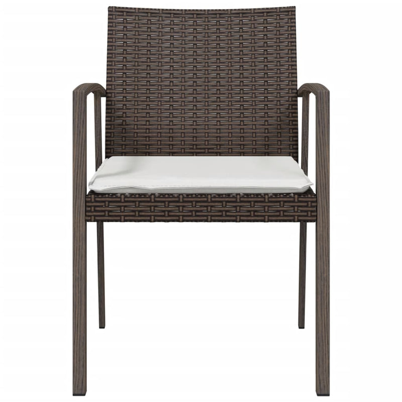 Garden Chairs with Cushions 2 pcs Brown 56.5x57x83 cm Poly Rattan Payday Deals