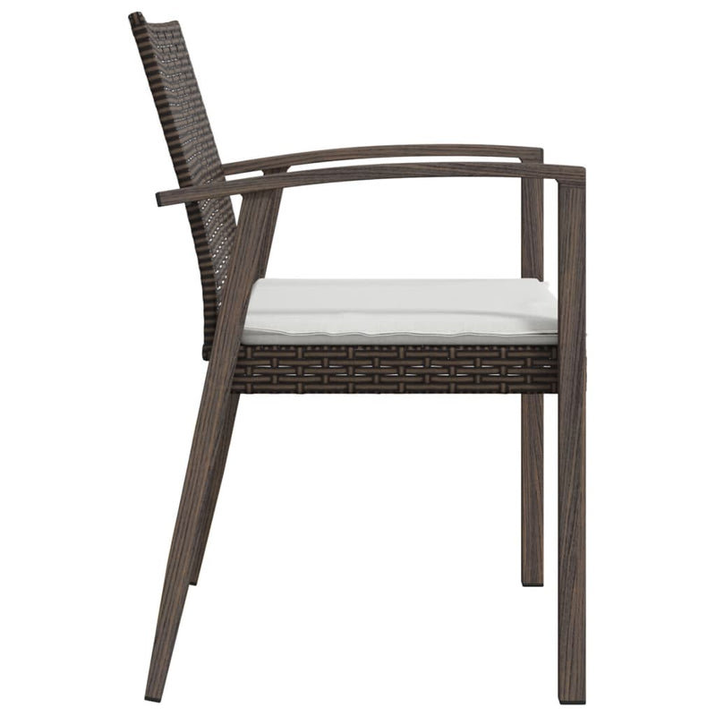 Garden Chairs with Cushions 2 pcs Brown 56.5x57x83 cm Poly Rattan Payday Deals