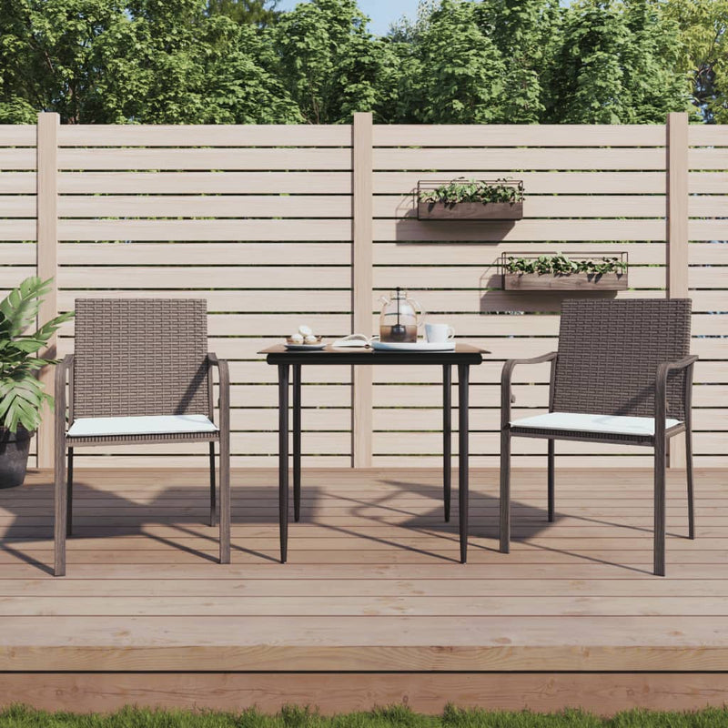 Garden Chairs with Cushions 2 pcs Brown 56x59x84 cm Poly Rattan Payday Deals
