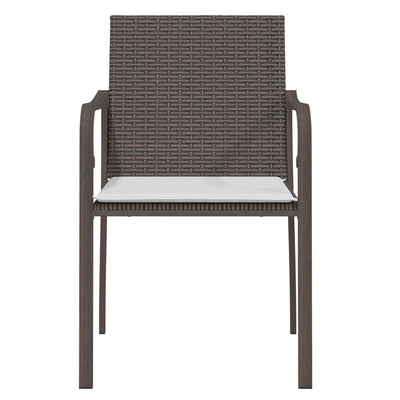 Garden Chairs with Cushions 2 pcs Brown 56x59x84 cm Poly Rattan Payday Deals