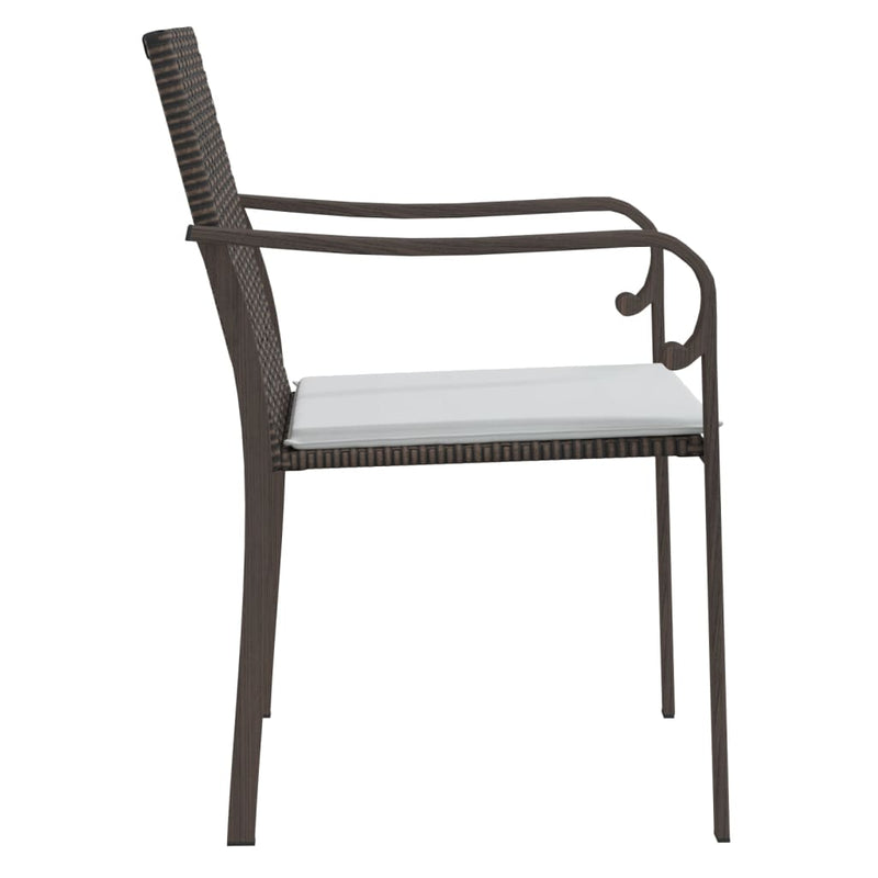 Garden Chairs with Cushions 2 pcs Brown 56x59x84 cm Poly Rattan Payday Deals