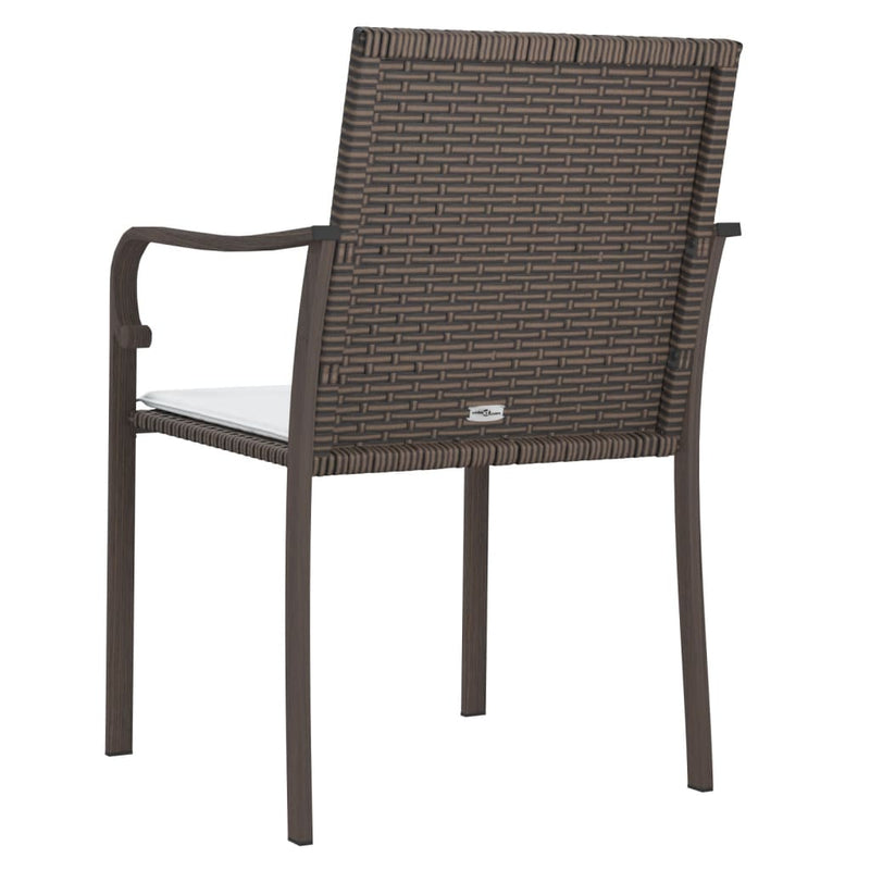Garden Chairs with Cushions 2 pcs Brown 56x59x84 cm Poly Rattan Payday Deals