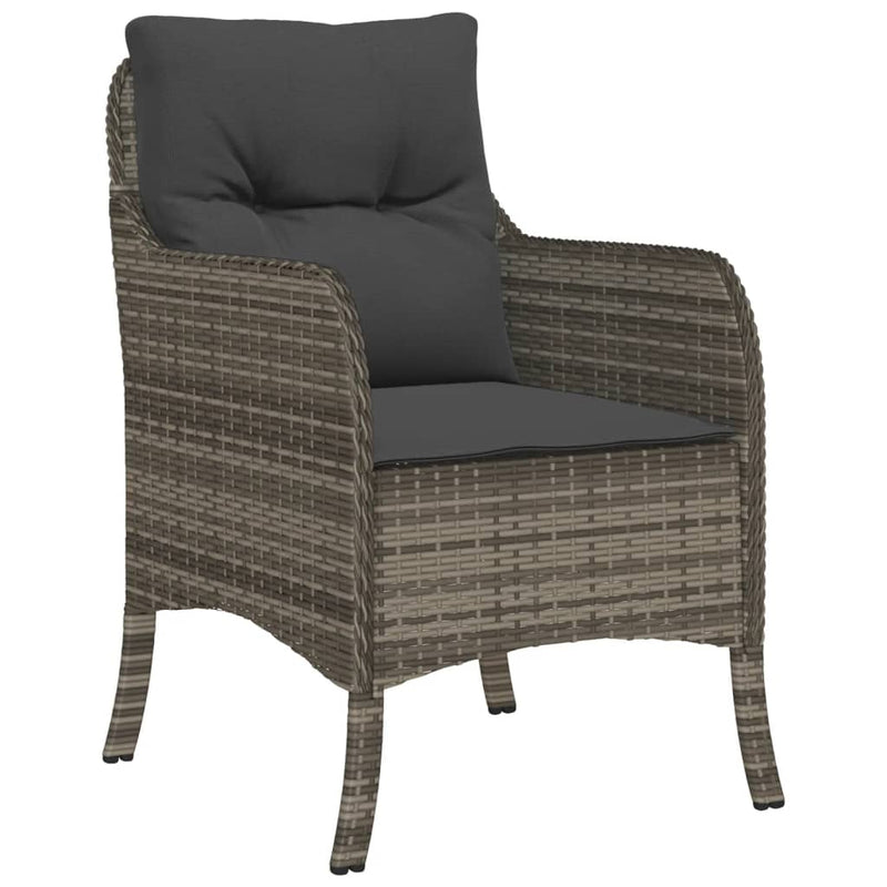 Garden Chairs with Cushions 2 pcs Grey Poly Rattan Payday Deals