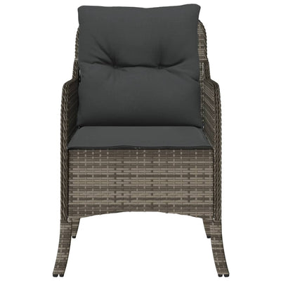 Garden Chairs with Cushions 2 pcs Grey Poly Rattan Payday Deals