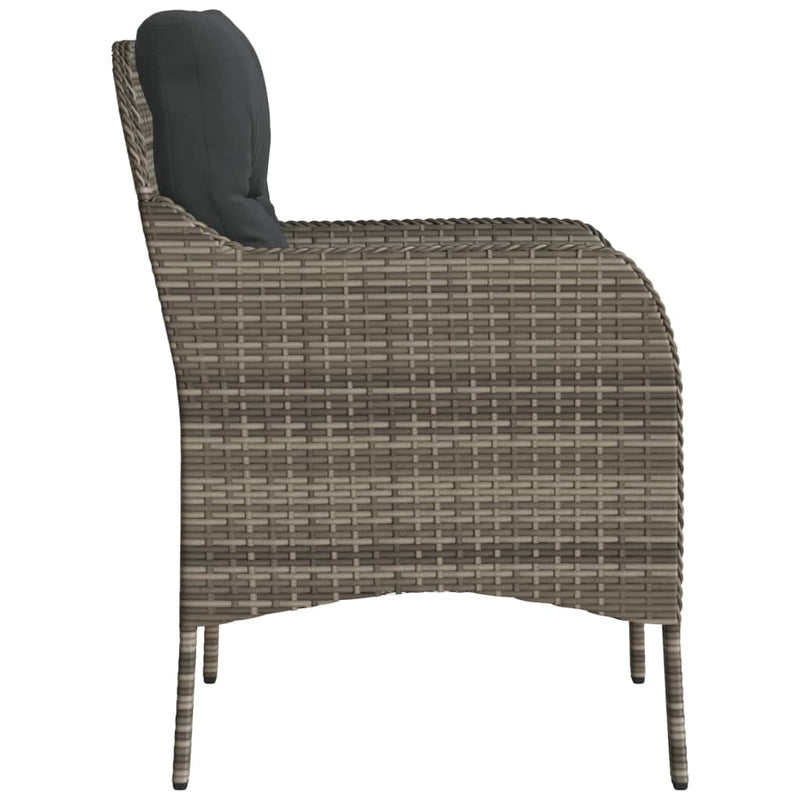 Garden Chairs with Cushions 2 pcs Grey Poly Rattan Payday Deals