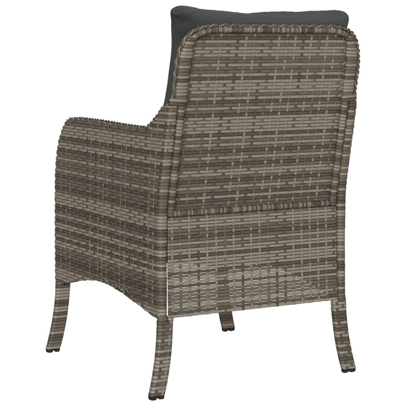 Garden Chairs with Cushions 2 pcs Grey Poly Rattan Payday Deals
