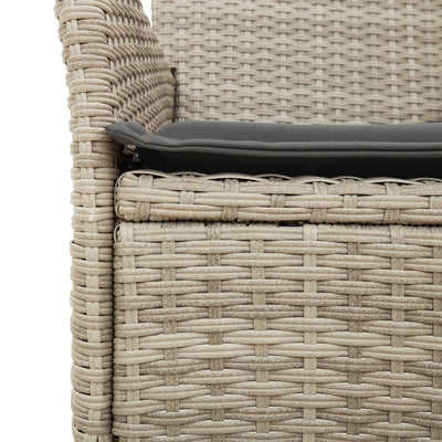 Garden Chairs with Cushions 2 pcs Light Grey Poly Rattan Payday Deals