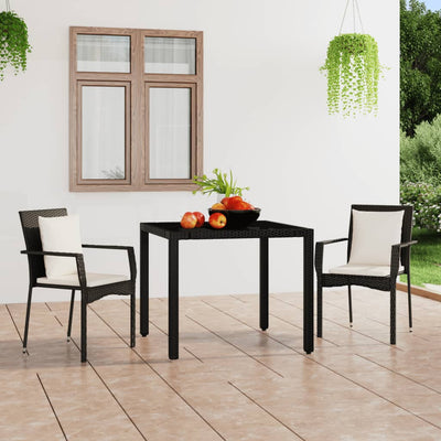 Garden Chairs with Cushions 2 pcs Poly Rattan Black Payday Deals