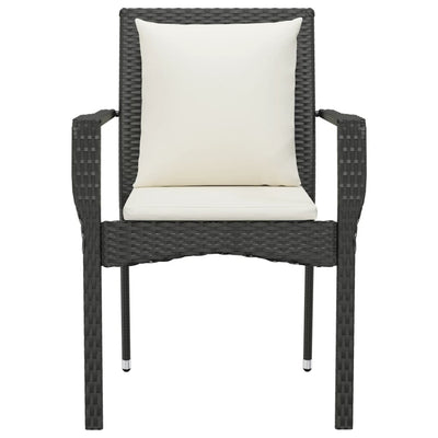 Garden Chairs with Cushions 2 pcs Poly Rattan Black Payday Deals