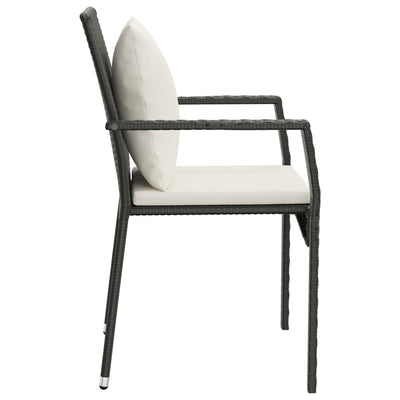 Garden Chairs with Cushions 2 pcs Poly Rattan Black Payday Deals