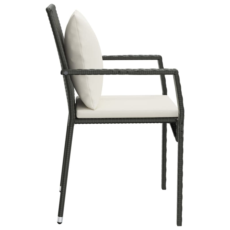 Garden Chairs with Cushions 2 pcs Poly Rattan Black Payday Deals
