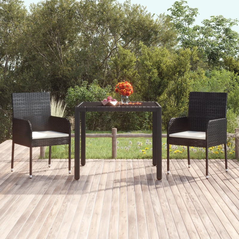 Garden Chairs with Cushions 2 pcs Poly Rattan Black Payday Deals