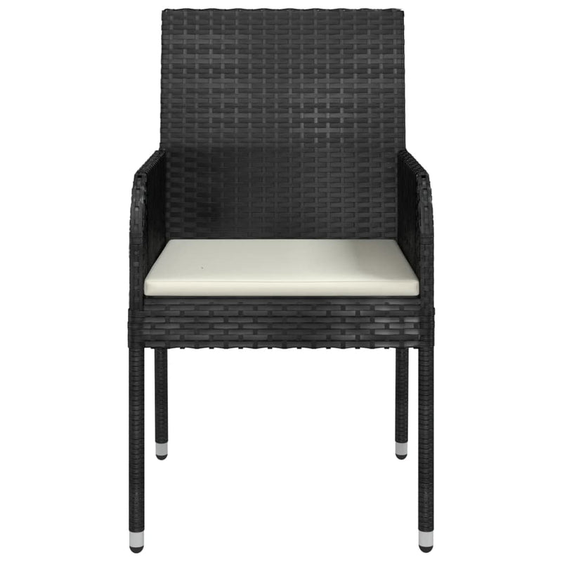 Garden Chairs with Cushions 2 pcs Poly Rattan Black Payday Deals