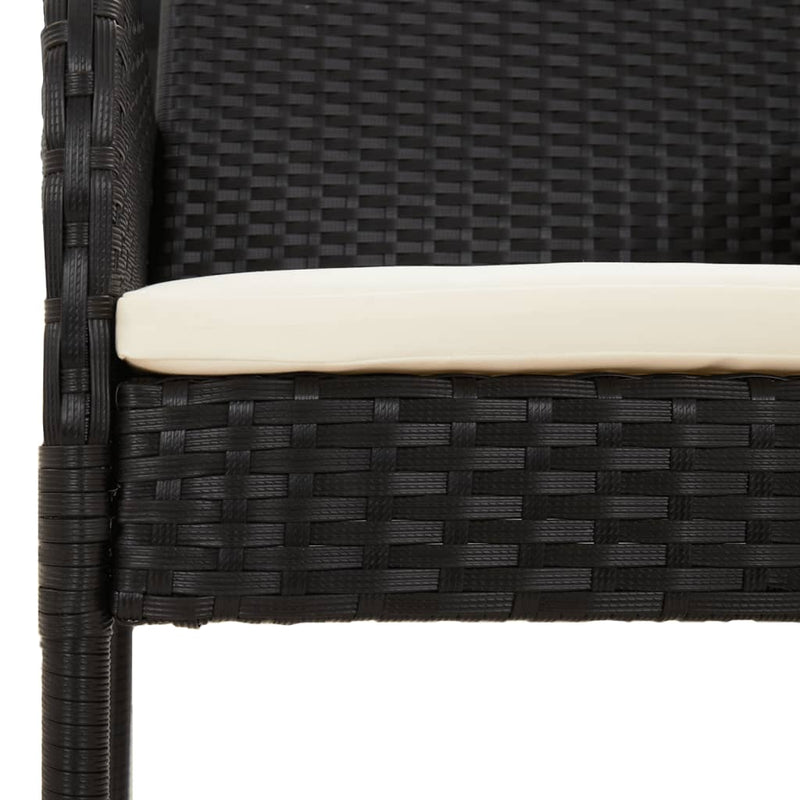 Garden Chairs with Cushions 2 pcs Poly Rattan Black Payday Deals