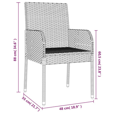 Garden Chairs with Cushions 2 pcs Poly Rattan Black Payday Deals