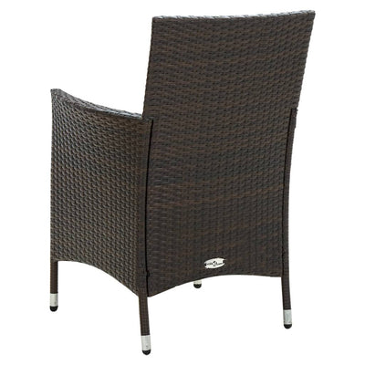 Garden Chairs with Cushions 2 pcs Poly Rattan Brown Payday Deals