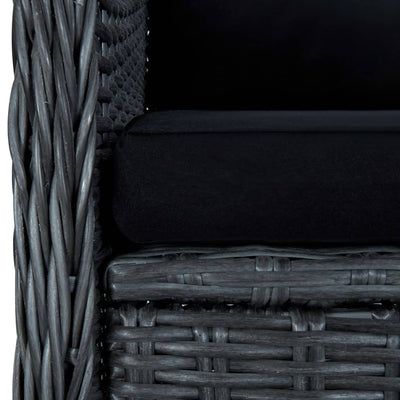 Garden Chairs with Cushions 2 pcs Poly Rattan Dark Grey Payday Deals