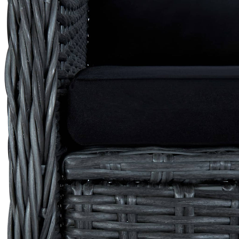 Garden Chairs with Cushions 2 pcs Poly Rattan Dark Grey Payday Deals