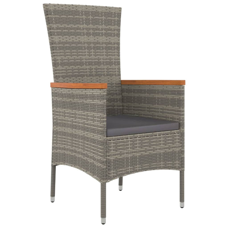 Garden Chairs with Cushions 2 pcs Poly Rattan Grey Payday Deals