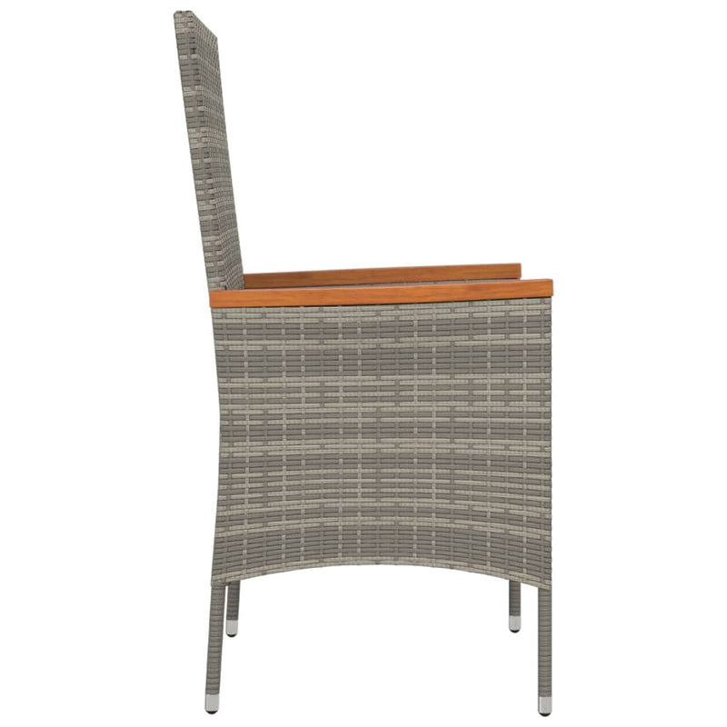 Garden Chairs with Cushions 2 pcs Poly Rattan Grey Payday Deals