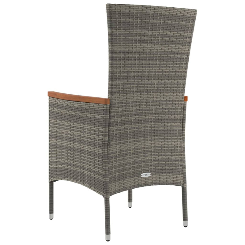 Garden Chairs with Cushions 2 pcs Poly Rattan Grey Payday Deals
