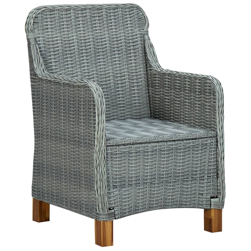 Garden Chairs with Cushions 2 pcs Poly Rattan Light Grey Payday Deals