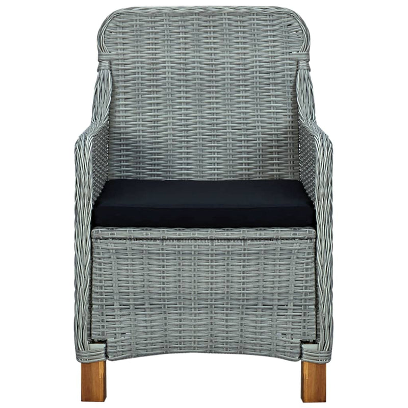 Garden Chairs with Cushions 2 pcs Poly Rattan Light Grey Payday Deals