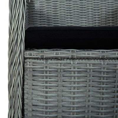 Garden Chairs with Cushions 2 pcs Poly Rattan Light Grey Payday Deals