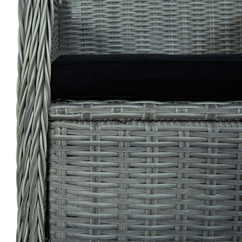 Garden Chairs with Cushions 2 pcs Poly Rattan Light Grey Payday Deals