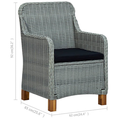 Garden Chairs with Cushions 2 pcs Poly Rattan Light Grey Payday Deals