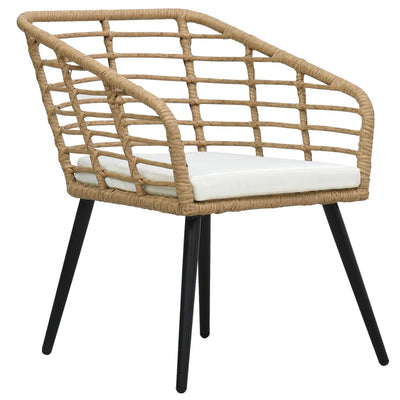 Garden Chairs with Cushions 2 pcs Poly Rattan Oak Payday Deals