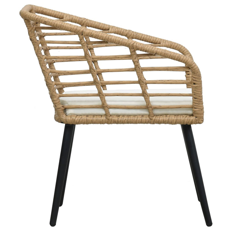 Garden Chairs with Cushions 2 pcs Poly Rattan Oak Payday Deals