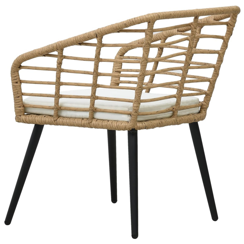 Garden Chairs with Cushions 2 pcs Poly Rattan Oak Payday Deals