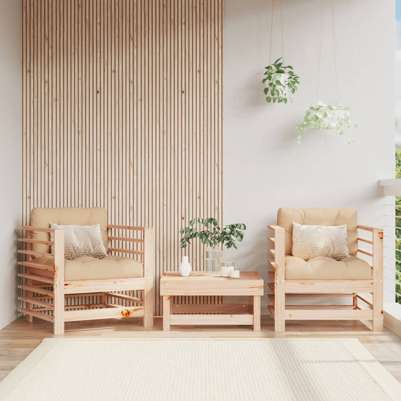 Garden Chairs with Cushions 2 pcs Solid Wood Pine Payday Deals