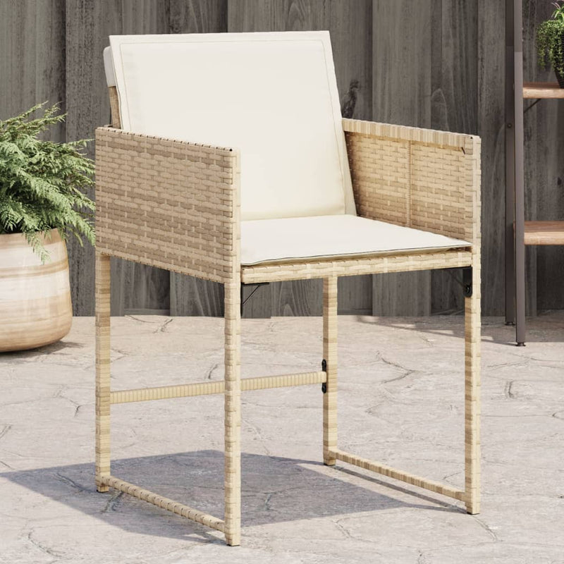 Garden Chairs with Cushions 4 pcs Beige Poly Rattan Payday Deals