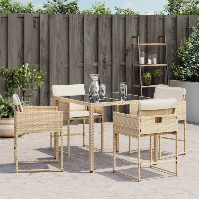 Garden Chairs with Cushions 4 pcs Beige Poly Rattan Payday Deals