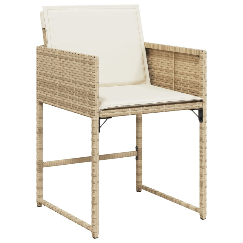 Garden Chairs with Cushions 4 pcs Beige Poly Rattan Payday Deals
