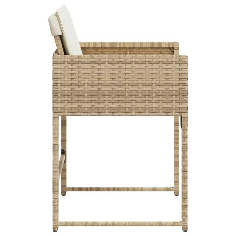 Garden Chairs with Cushions 4 pcs Beige Poly Rattan Payday Deals