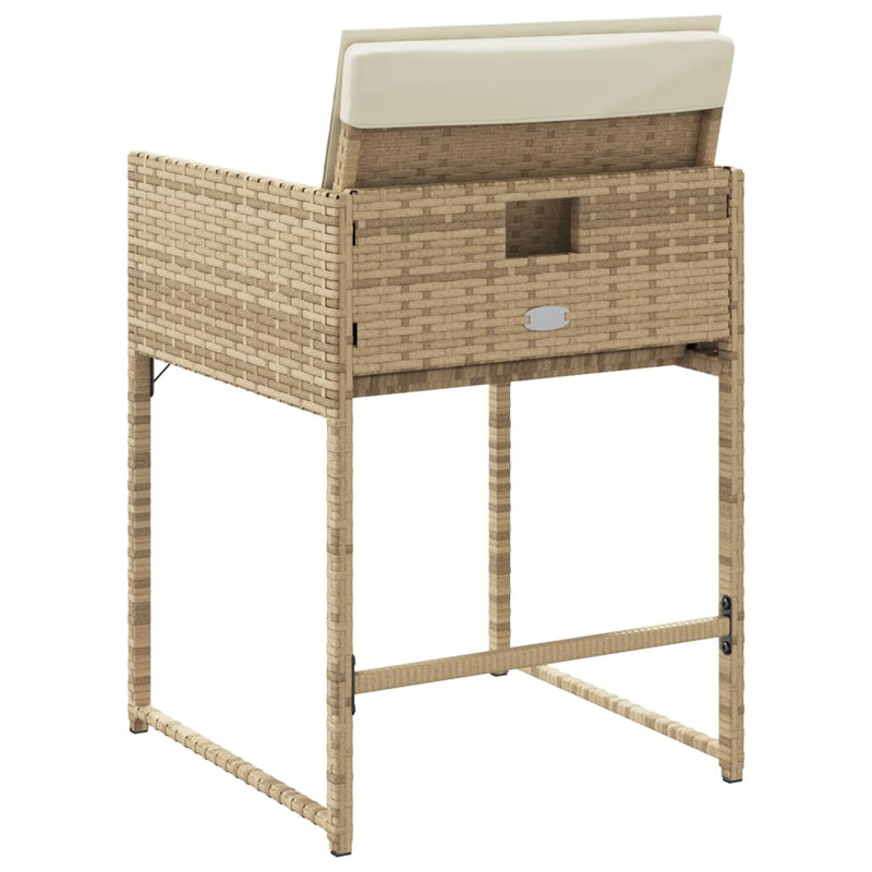 Garden Chairs with Cushions 4 pcs Beige Poly Rattan Payday Deals