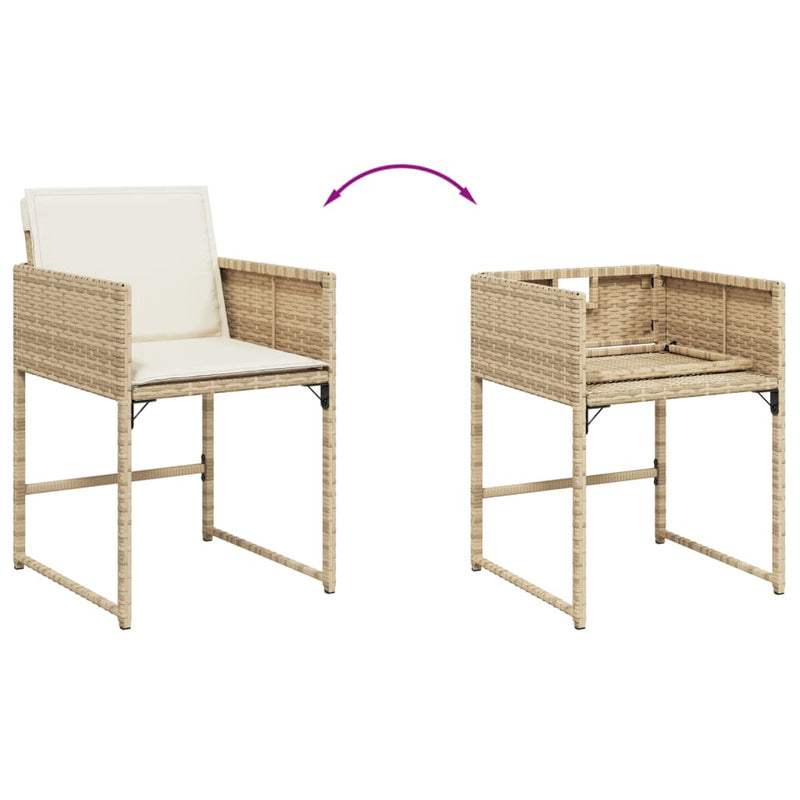 Garden Chairs with Cushions 4 pcs Beige Poly Rattan Payday Deals