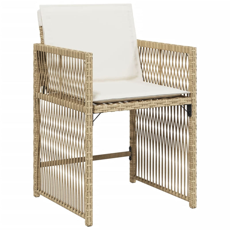 Garden Chairs with Cushions 4 pcs Beige Poly Rattan Payday Deals