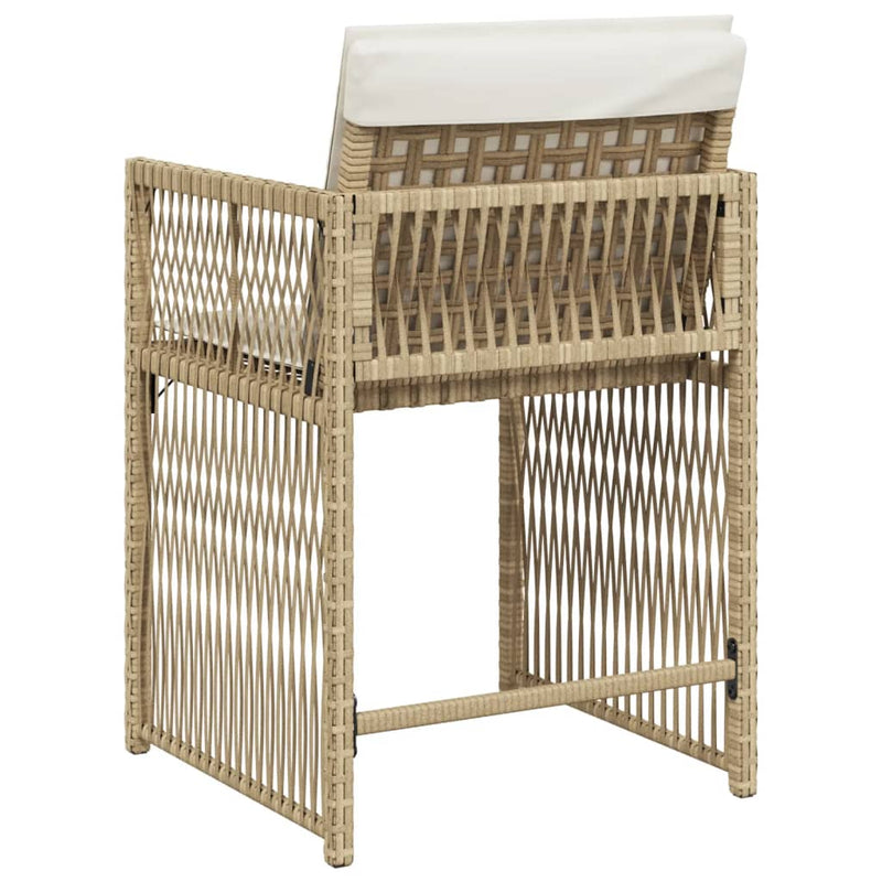 Garden Chairs with Cushions 4 pcs Beige Poly Rattan Payday Deals