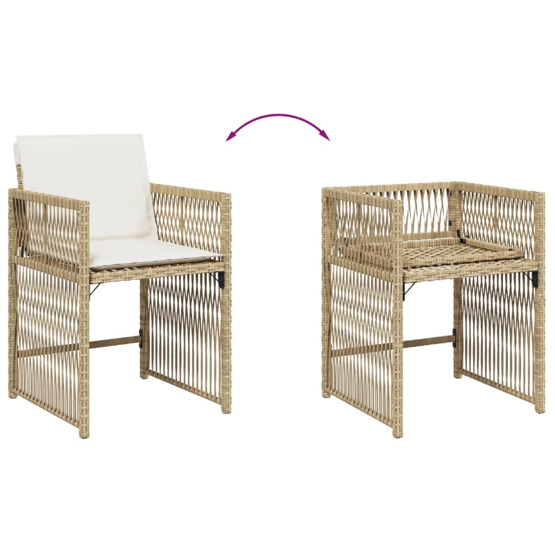 Garden Chairs with Cushions 4 pcs Beige Poly Rattan Payday Deals