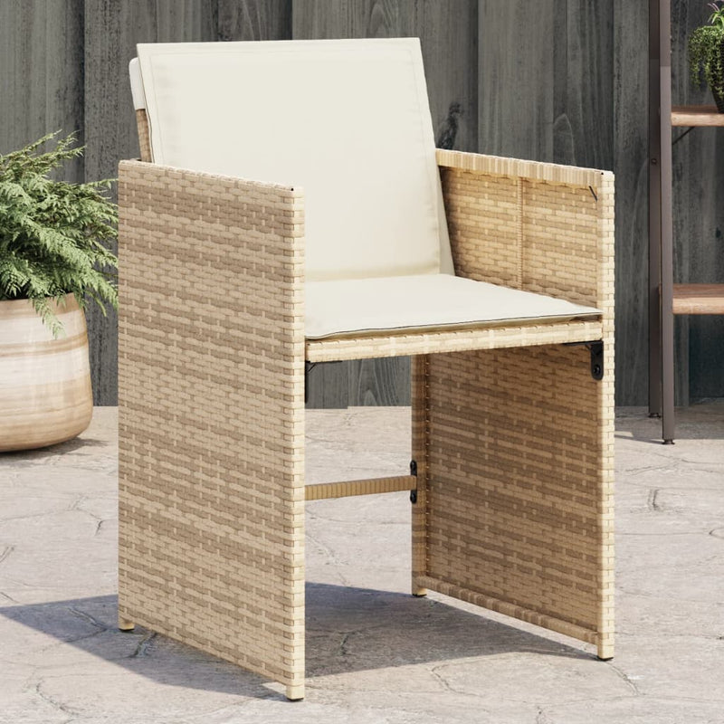 Garden Chairs with Cushions 4 pcs Beige Poly Rattan Payday Deals