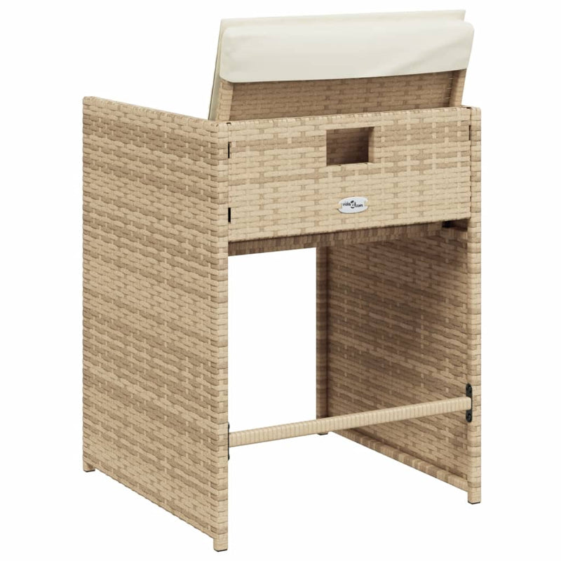 Garden Chairs with Cushions 4 pcs Beige Poly Rattan Payday Deals